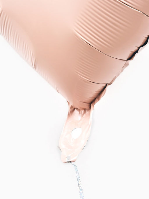 Цена за 2 шт. Воздушные шары фольгированные 17" "Сердце" цвет розовый сатин, набор 5 штук