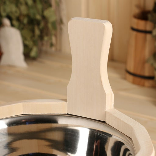 Шайка-ушат, бадья, 3 л, с нержавеющей вставкой, "Русские узоры"