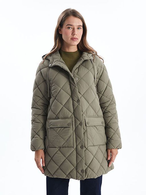 Kap??onlu Kapitone Oversize Kad?n ?i?me Mont - Waikiki фото 4