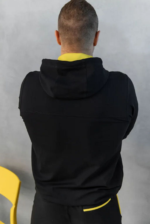 Утепленный костюм Футер 3-х ниточный М-1617: Чёрный / Жёлтый - Relay фото 18