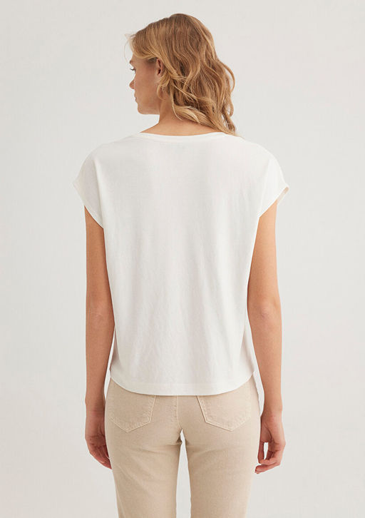 Lux Touch TENCEL TM Ekru Modal Tisort - Mavi фото 4