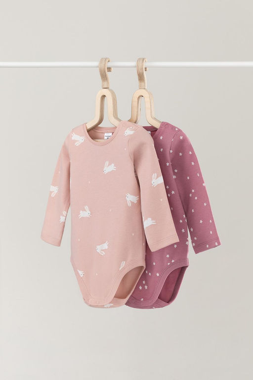 Crockid _ К 6342-2уп/цветочные снежинки,зайчики набор полукомбинезон (боди) яс