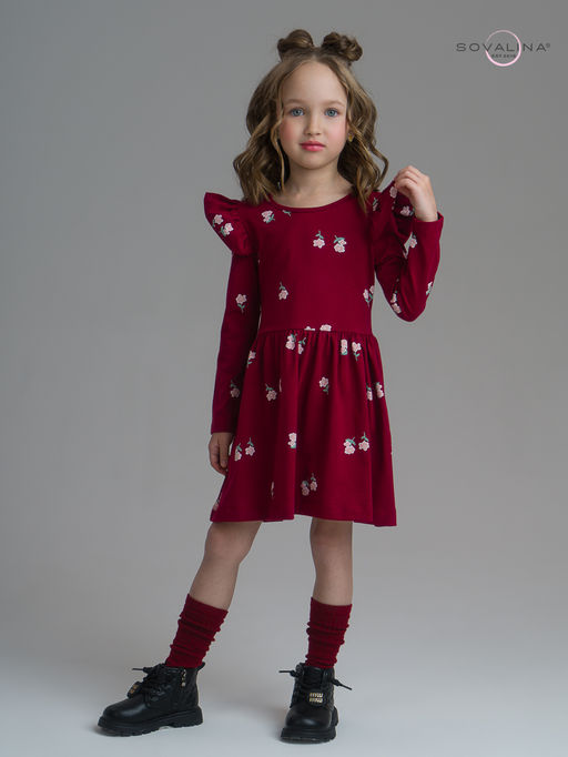 Платье Фея лютики бордо - Sovalina фото 7