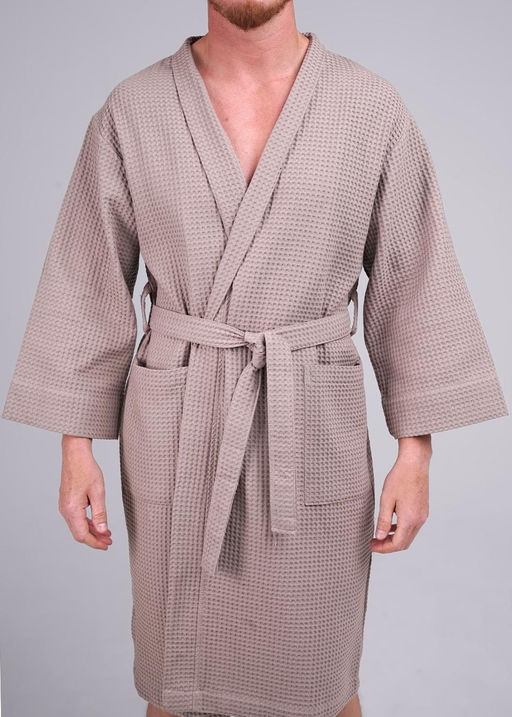 Халат вафельный (ЧЗ) т.бежевый MX440720 - Clever wear фото 3