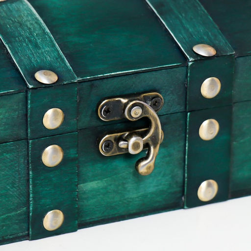 Шкатулка для украшений «Сундучок. Алиенора», дерево, с заклёпками, выпуклая, зелёный, 15×11.5×7.5 см