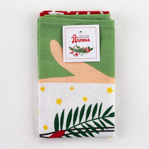 Полотенце Доляна Тепло Нового Года 35х60 см,100% хлопок 160 г/м2  фото 5