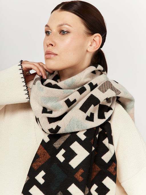 в составе ШЕРСТЬ и КАШЕМИР Большой, мягкий, теплый двусторонний палантин - Tantino фото 4