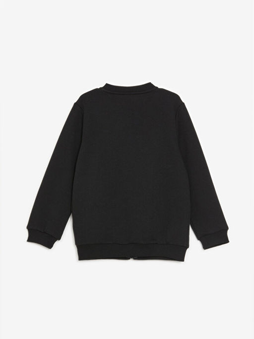 Bisiklet Yaka Uzun Kollu Basic Erkek ?ocuk Fermuarl? Sweatshirt