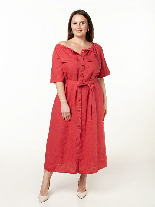 Умягченный лен 100% платье