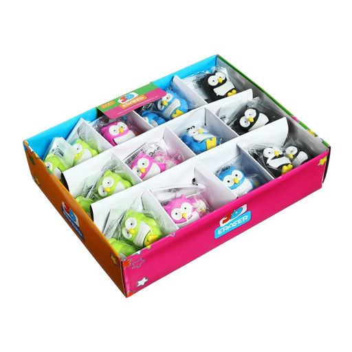 Цена за 36 шт. Ластик фигурный Сова, в блистере, МИКС (штрихкод на штуке) - Simaland фото 9