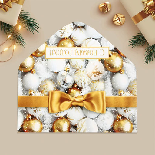 Цена за 10 шт. Конверт для денег «С Новым годом!», ёлочные игрушки, 16.5 х 8 см