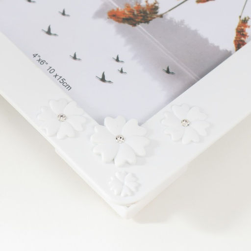 Фоторамка для фото 10×15 см «Незабудки», пластик, белая, 20×15 см