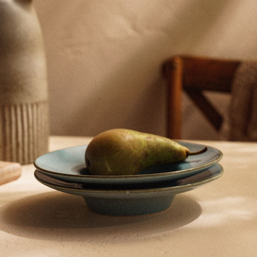 Тарелки для пасты SL Home Аззура, 160 мл, d=21.8 см, набор 2 шт., фарфор, бирюзовые