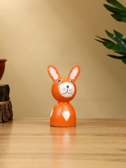 Набор сувенирный Зайки, h=15 см, h=13 см, h=10 см, дерево, оранжевый