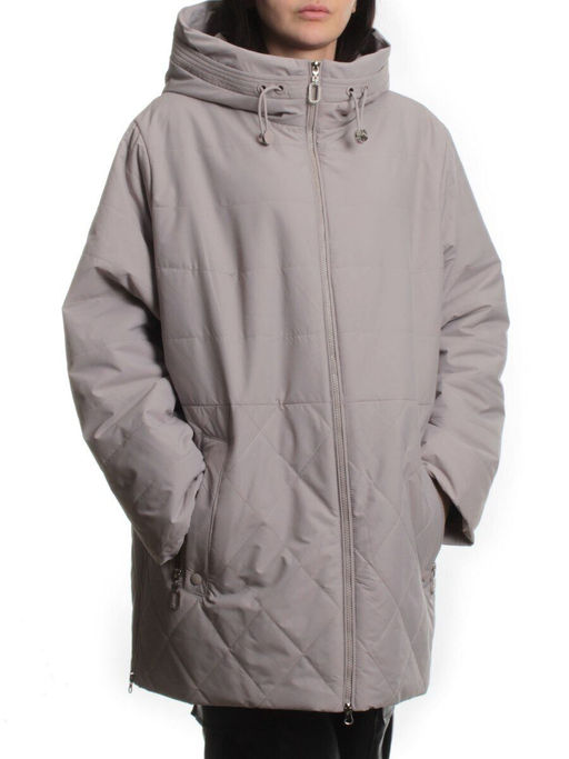 F-804 GRAY BEIGE Куртка демисезонная женская (100 гр. холлофайбер)