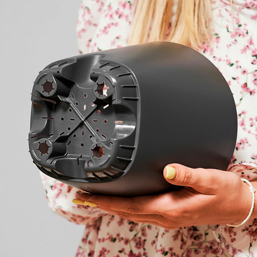 Горшок для цветов Гранд 4л, д19см, h20см, с поддоном, система прикорневого полива, графит, полипропилен (Россия) - Домашняя мода фото 10