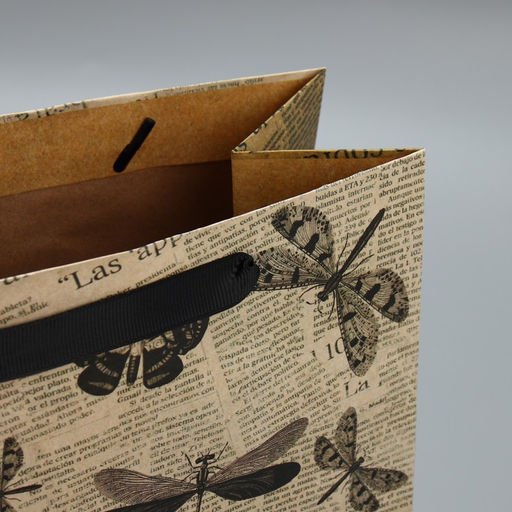 Пакет крафтовый вертикальный Бабочки, 23 х 27 х 11,5 см - Дарите счастье фото 4