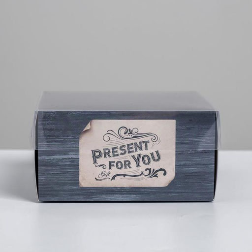 Цена за 5 шт. Коробка под бенто-торт с PVC крышкой, кондитерская упаковка «Present for you», 12 х 6 х 11,5 см