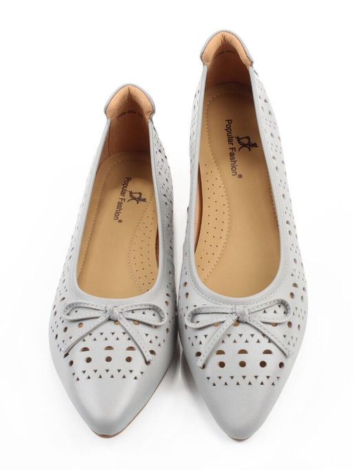 06-7388-66V GRAY Туфли летние женские "Лодочки" (натуральная кожа)