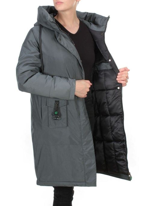 21-975 DARK GREEN Пальто зимнее женское AIKESDFRS (200 гр. холлофайбера)