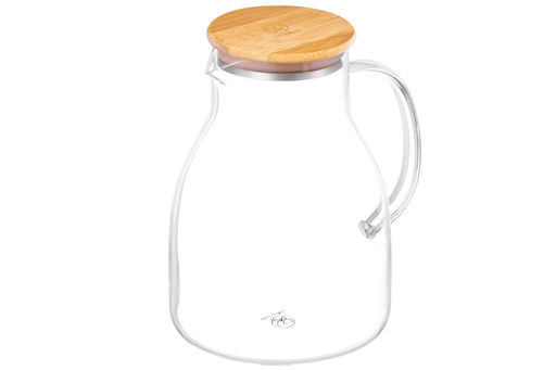 Кувшин 1,5 л 17,5*13,5*19,3 см "Crystal glass"+ бамбук.крышк имеющая мет.дно и силик.проклад,стекло