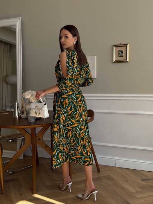 Платье DilanaVIP 2093 зеленый принт - Dilana vip фото 5