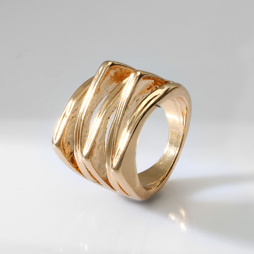 Кольцо металл Тренд движение, цвет золото, размер 17 - Qf фото 2