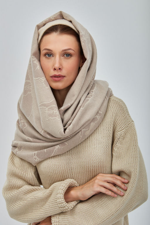 В составе шерсть. Большой теплый двусторонний палантин - Tantino фото 6