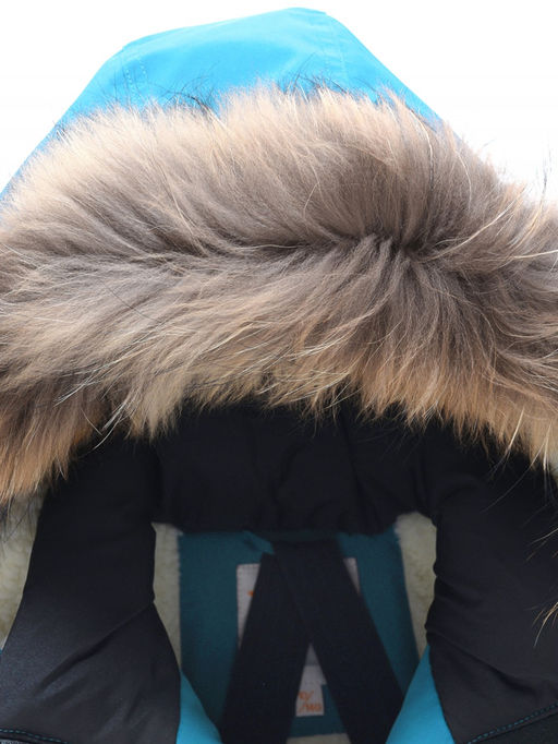 Парка зимняя подростковая для мальчика с капюшоном и мехом голубого цвета 9537Gl - Valianly фото 11