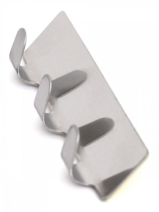 Крючок на липучке 2,5x12x2 серый нержавеющая сталь