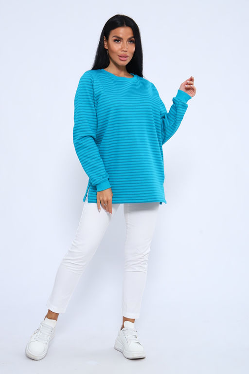 Свитшот 375709 в полоску повседневный трикотажный