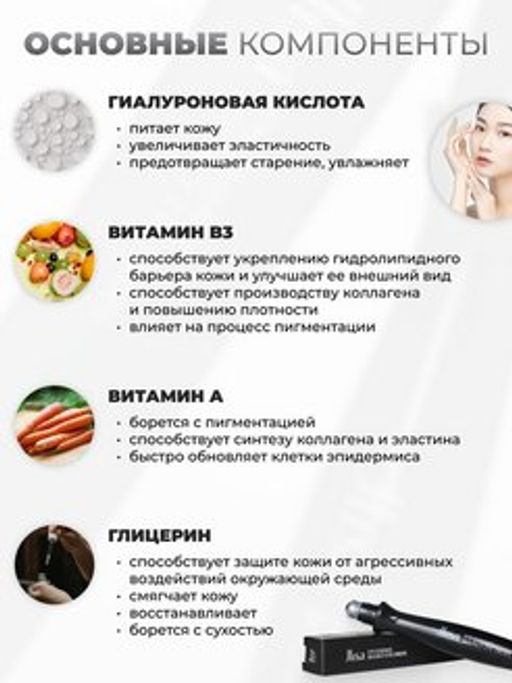 Антивозрастной крем- сыворотка роллер для век с ниацинамидом 15 мл - Jlisa фото 3