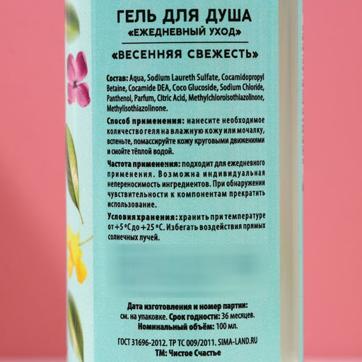 Подарочный набор Сияй от счастья, гель для душа и пена для ванны, 2?100 мл, Чистое счастье  фото 5