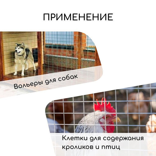 Сетка оцинкованная, сварная, 5×0.5 м, ячейка 25×25 мм, d=0.7 мм, Greengo