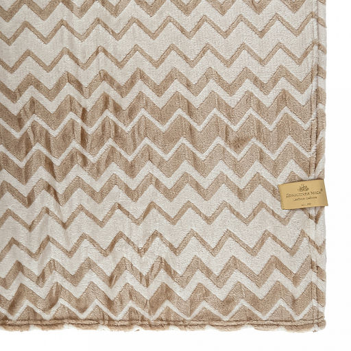 Плед/покрывало 100х150см "Гирвас", велсофт "Volna" набивной, тиснение зигзаг, полиэстер 100%, плотность 270г/м2, упаковка: 16х33см пояс бумажный, "Домашняя мода" (Россия)