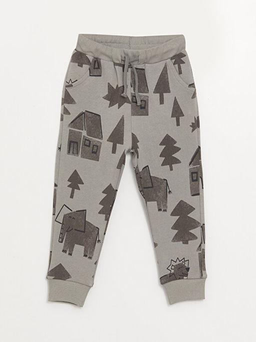 Beli Lastikli Bask?l? Erkek Bebek Jogger E?ofman Alt