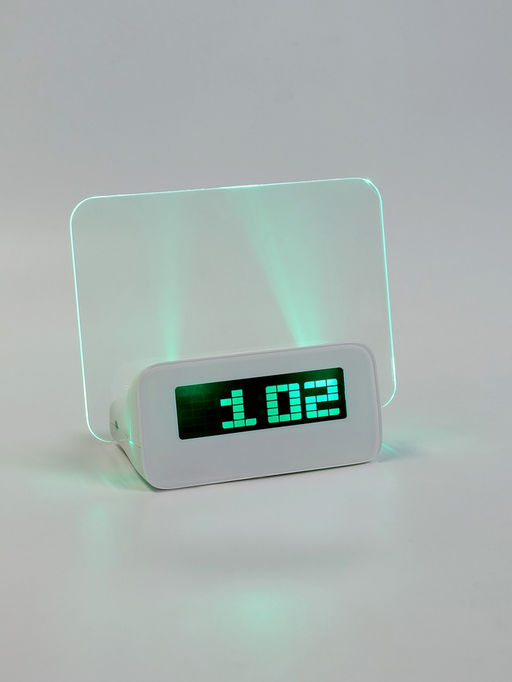 Часы - будильник электронные «Послание», с маркером, подсветка зелёного цвета, белый