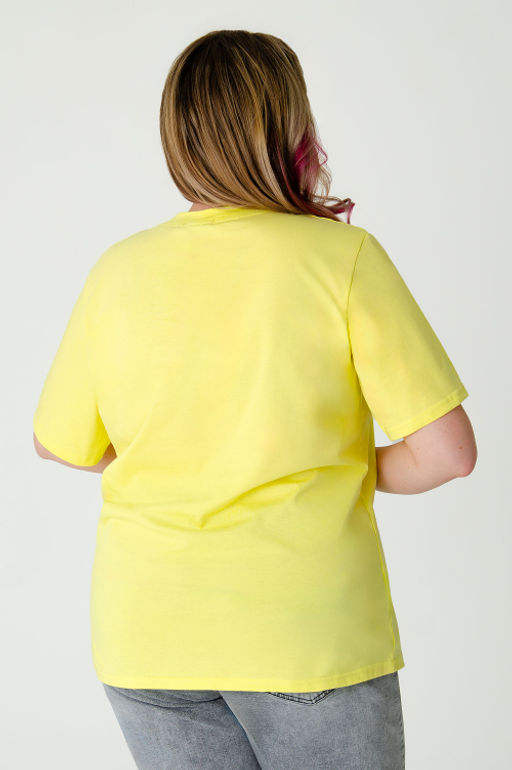 Арт. 3-1150 Футболка женская 50-58 (5 шт) Цвет:желтый - Калинка фото 18