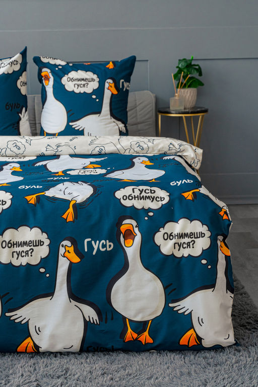 КПБ Павлинка Гусь обнимусь (синий) бязь - Протекс фото 9