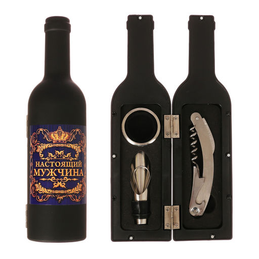 Подарочный набор для вина "Настоящему мужчине", 23 х 6 см