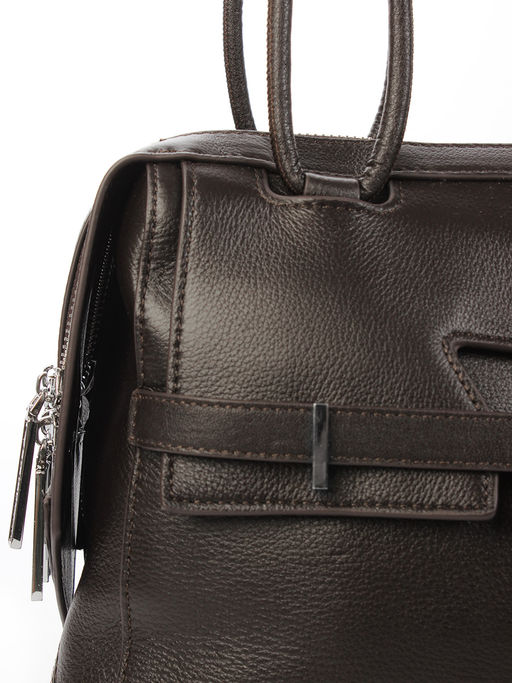 LACCOMA сумка Y2339-1P-коричневый натуральная кожа полиэстер  фото 5