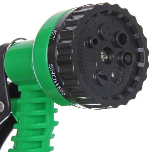 Шланг растягивающийся "Чудо" до 15м в наборе с пистолетом и коннекторами, цвет зеленый