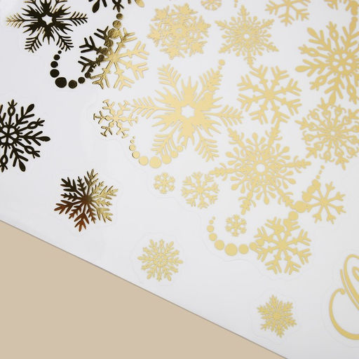 Наклейки новогодние виниловые с фольгированием «Зимняя ёлка», 30 х 50 см