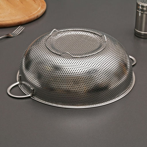 Дуршлаг «Марко», d=28 см, две ручки, нержавеющая сталь, хромированный