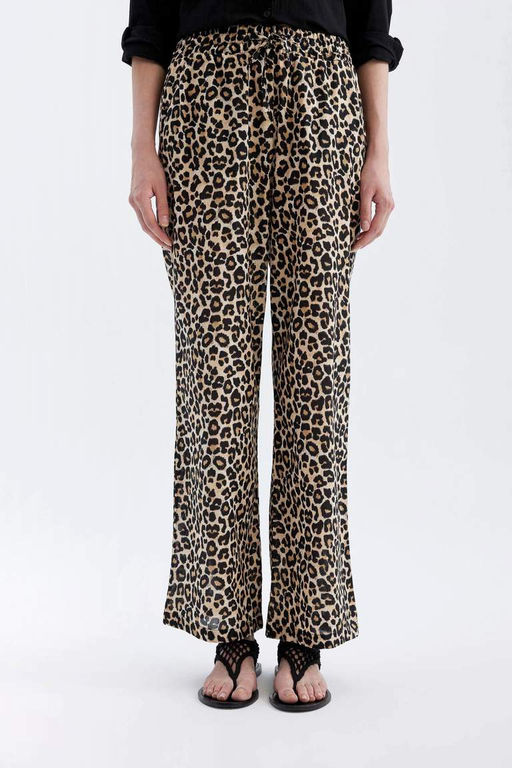 Широкие брюки с карманами и высокой талией, длинные широкие брюки из вуали - Defacto фото 4