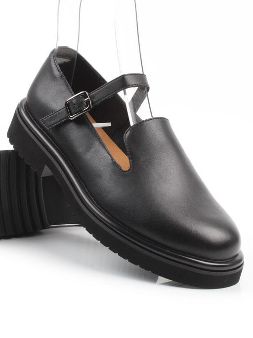 06-DLG05-1 BLACK Туфли женские (натуральная кожа)