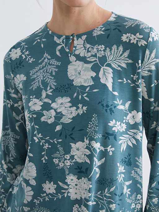 Bisiklet Yaka Desenli Bluz