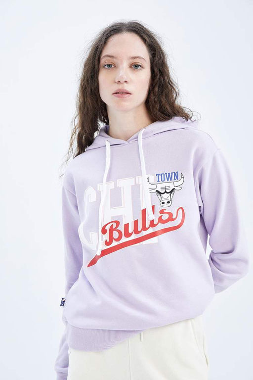 DeFactoFit Толстовка стандартного кроя с капюшоном NBA Chicago  фото 7