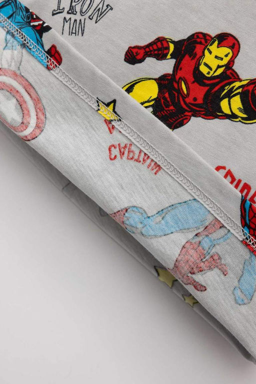 Пижамный комплект с длинными рукавами и комиксами Marvel для маленьких мальчиков - Defacto фото 4