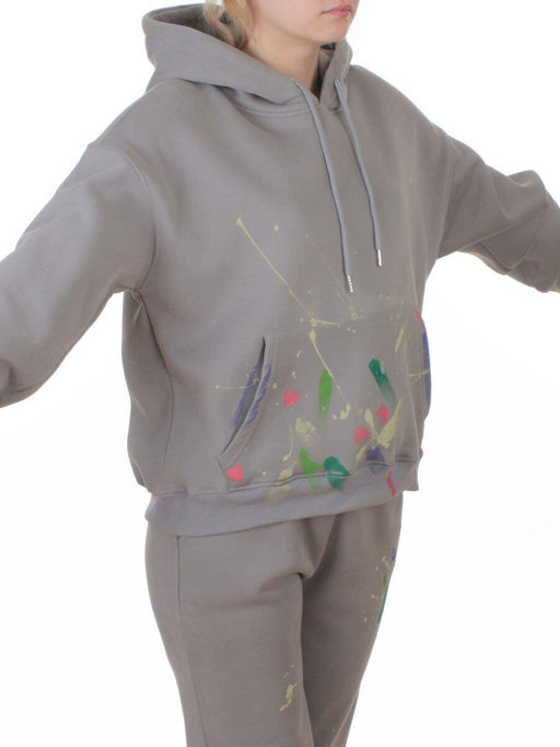005 GRAY Костюм спортивный зимний женский (95% хлопок, 5% полиэстер)
